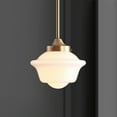 thumbnail image 1 of JONATHAN Y Kurtz 7.2" Adjustable Drop Metal/Glass LED Pendant, Brass Gold, 1 of 8