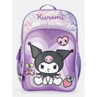 17 Inch Sanrio Hello Kitty and Friends Girls Quilted Backpack (Kuromi)