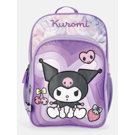Sanrio Hello Kitty and Friends Girls 17" Kuromi Quilted Backpack, Purple