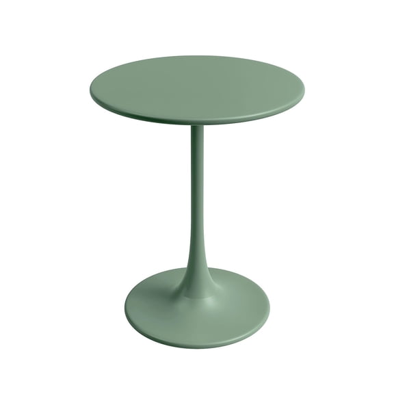 Jamesdar Kurv Commercial Grade 24 Inch Bistro Table, Indoor & Outdoor, Steel Construction with Plastic Base Ring, 150 lb Weight Capacity, Aloe Green