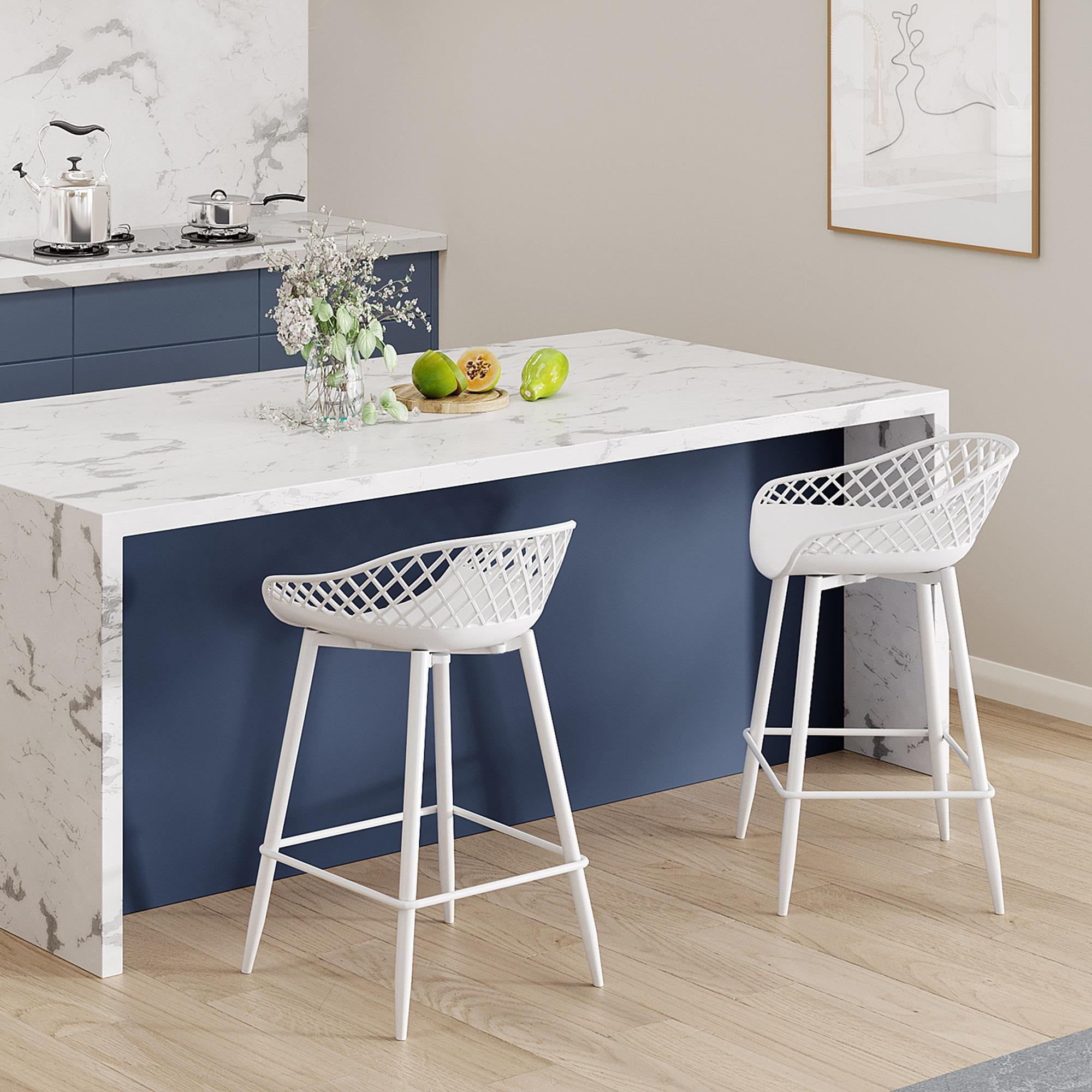 Jamesdar Kurv Set of 2 MidCentury Modern LowBack Counter Stools