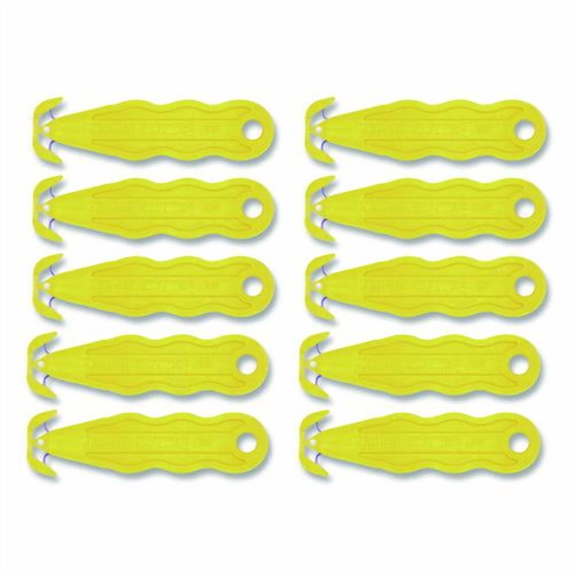 Kurve Blade Plus Safety Cutter, 5.75" Plastic Handle, Yellow, 10/Box | Bundle of 2