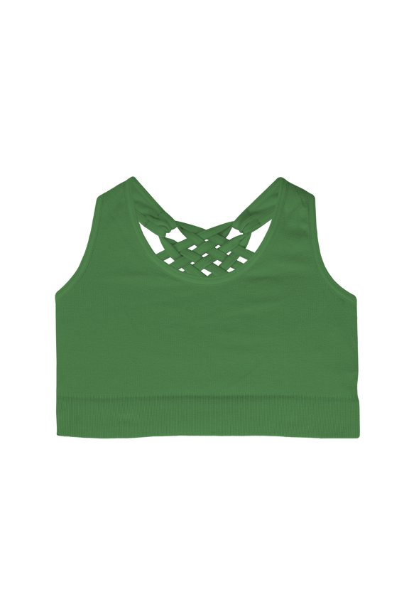 Girl’s Seamless Lightweight Stretchy Strappy Back Sports Bra