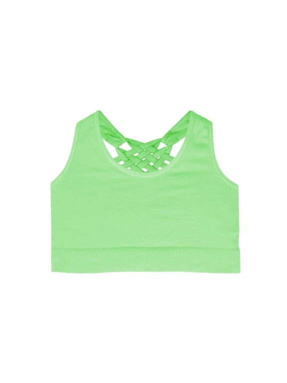 Girl’s Seamless Lightweight Stretchy Strappy Back Sports Bra