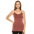 thumbnail image 1 of Kurve by Idea American Made Women’s V-Neck Camisole Tank - Basic Seamless Stretch Spaghetti Strap, UV Protective Fabric UPF 50+ (Made with Love in The USA), 1 of 3