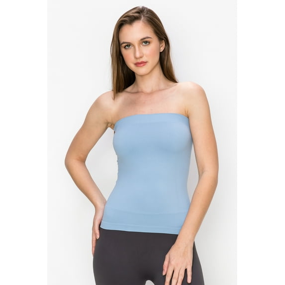 Kurve by Idea Medium Length Tube Top with Built-in Shelf Bra, UV Protective Fabric UPF 50+ (Made with Love in The USA)