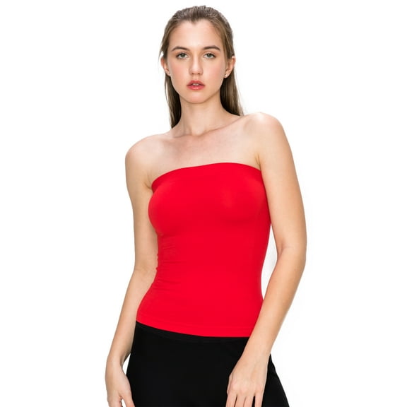 Kurve by Idea Medium Length Tube Top with Built-in Shelf Bra, UV Protective Fabric UPF 50 (Made with Love in The USA)