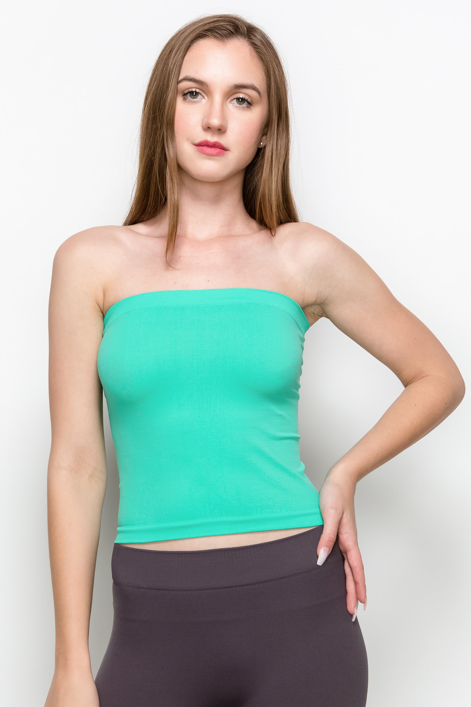 Kurve by Idea Seamless Medium Length Bandeau Strapless Tube Top Bra