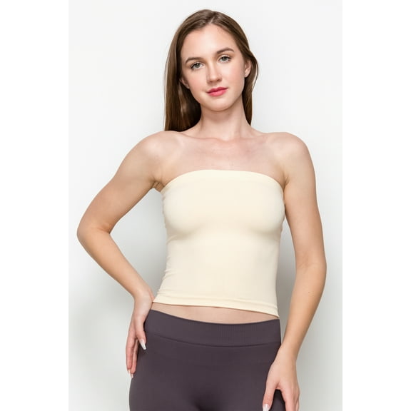Kurve by Idea Seamless Medium Length Bandeau Strapless Tube Top Bra, Made in USA