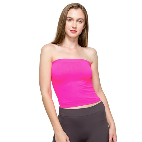 Kurve by Idea Seamless Medium Length Bandeau Strapless Tube Top Bra, Made in USA