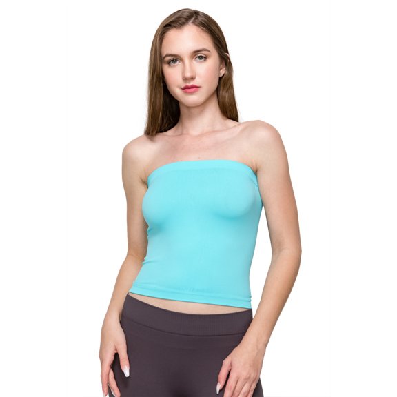 Kurve by Idea Seamless Medium Length Bandeau Strapless Tube Top Bra, Made in USA