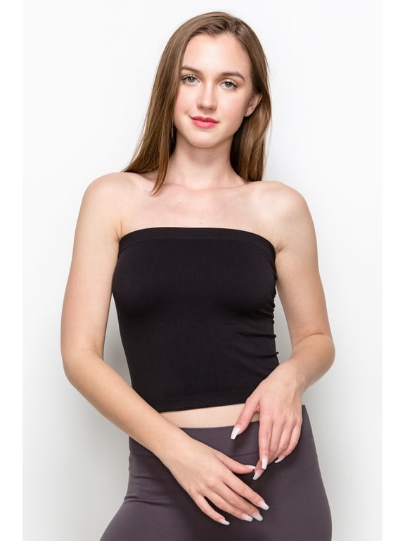 Kurve by Idea Seamless Medium Length Bandeau Strapless Tube Top Bra, Made in USA