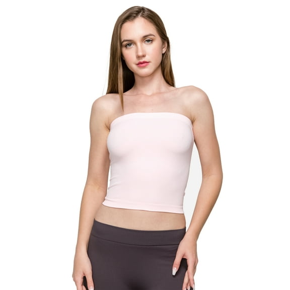 Kurve by Idea Seamless Medium Length Bandeau Strapless Tube Top Bra, Made in USA