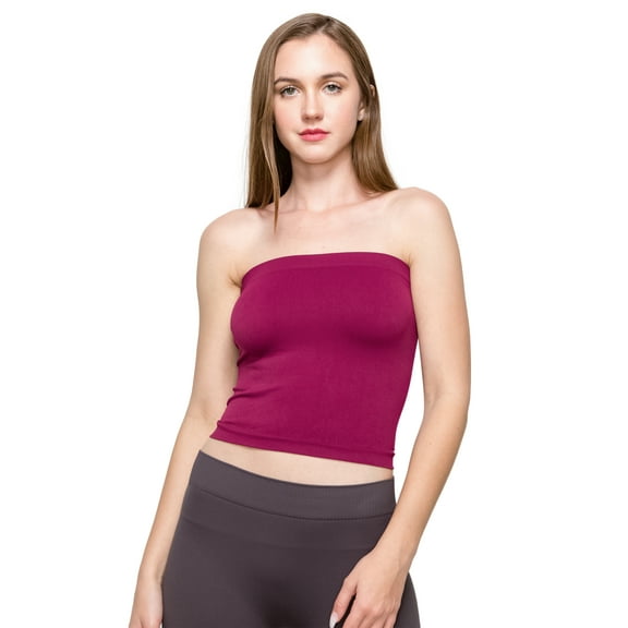 Kurve by Idea Seamless Medium Length Bandeau Strapless Tube Top Bra, Made in USA