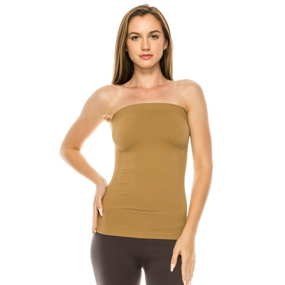 Kurve by Idea Seamless women's Seamless Stretch Long Bandeau Tube Top, UV Protective Fabric, UPF 50 , Made in USA
