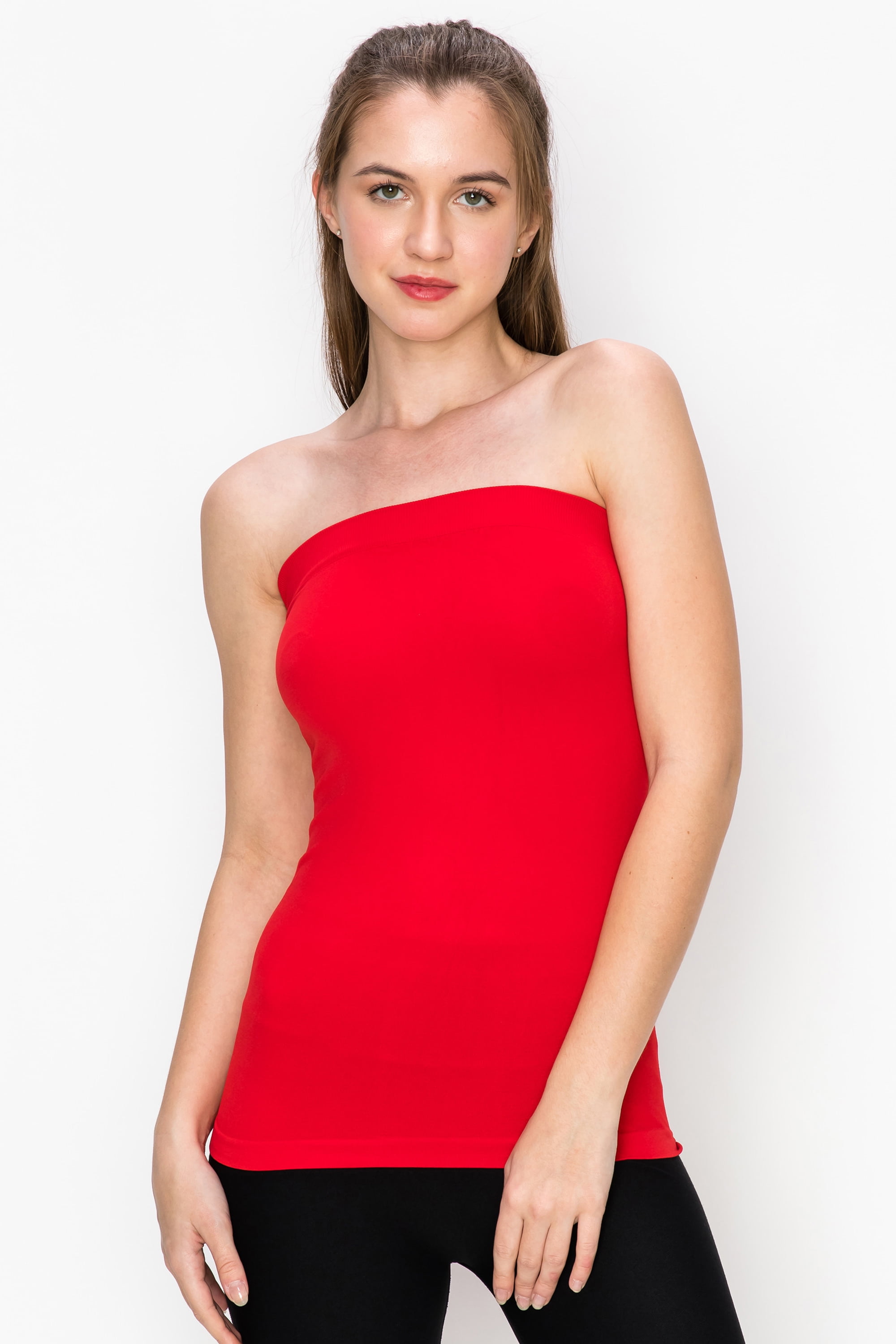 Kurve by Idea Seamless women's Seamless Stretch Long Bandeau Tube Top, UV Protective Fabric, UPF