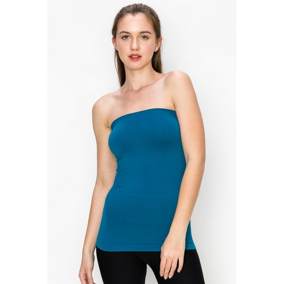 Kurve by Idea Seamless women's Seamless Stretch Long Bandeau Tube Top, UV Protective Fabric, UPF 50+, Made in USA
