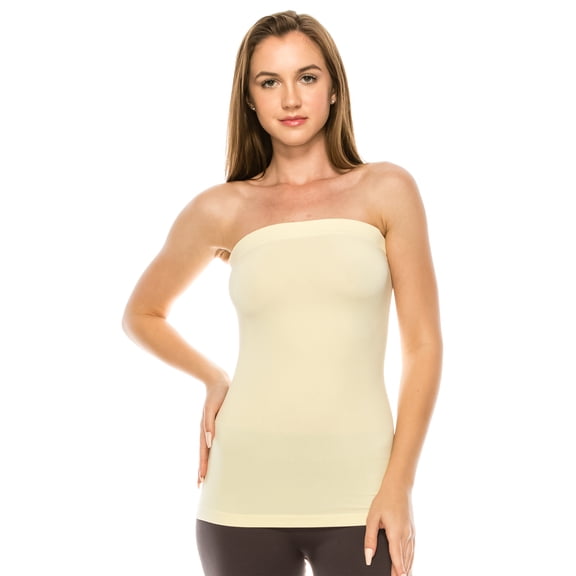 Kurve by Idea Seamless women's Seamless Stretch Long Bandeau Tube Top, UV Protective Fabric, UPF 50 , Made in USA