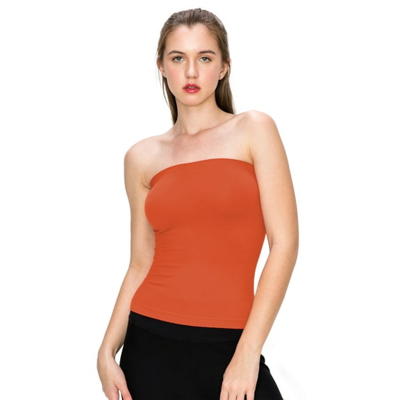 Kurve by Idea Seamless women's Seamless Stretch Side Ribbing Medium Length Tube Top, UV Protective Fabric, UPF 50 , Made in USA