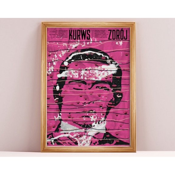 Kurws, Zdrój, Concert Tour Poster, Gig, Concert, Punk, Noise, Improvisation, Violet, Purple, Music, Art, Koncert, Face, Tearout, B2, 50X70 Wall Art, Modern Wall Decor, 12x18 UNFRAMED