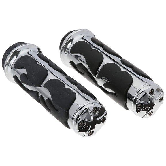 Kuryakyn 1" ISO Flame Handlebar Grips Chrome Fits 05-09 Suzuki VL1500 Boulevard C90