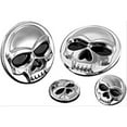 thumbnail image 1 of Kuryakyn 1492 Motorcycle Accent Accessory: Small Zombie Skull Medallions, 1" Diameter, Chrome, 1 Pair, 1 of 3