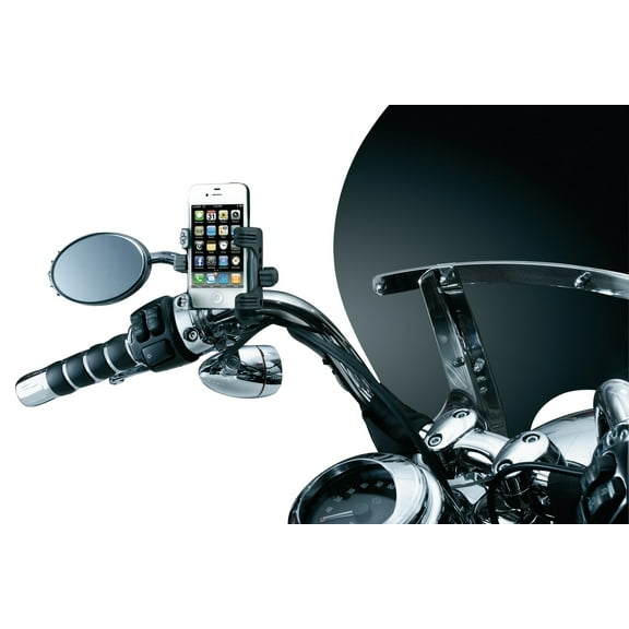 Kuryakyn 1699 Motorcycle Handlebar Accessory: Tech-Connect Cradle GPS Device/Phone Holder Mount Kit for Motorcycles with 7/8", 1", 1-1/4" Diameter Bars, Black
