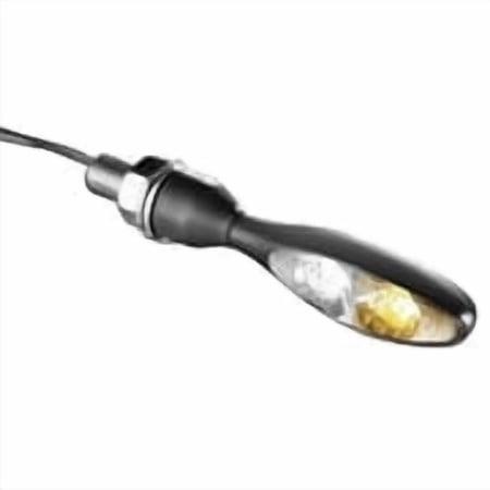 Kuryakyn 2531 Motorcycle Lighting Accessory: Kellermann Micro 1000 PL, Front LED Running/Turn Signal/Blinker Light, White/Amber, Satin Black, Pack of 1