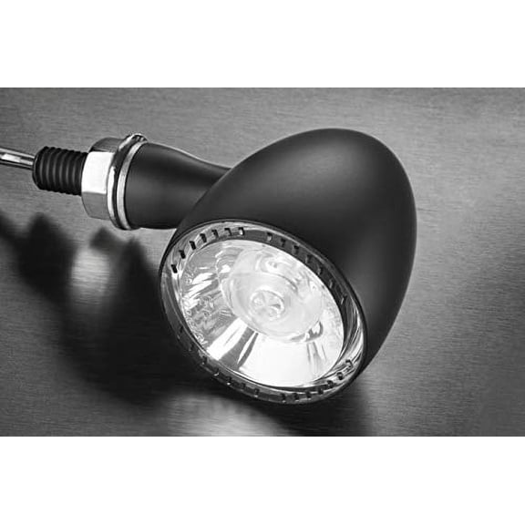 Kuryakyn 2555 Motorcycle Lighting Accessory: Kellermann Bullet 1000 DF, Rear LED Running/Turn Signal/Blinker/Brake Light, Red/Red/Amber, Satin Black, Pack of 1
