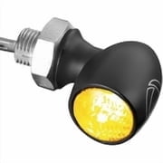 Kuryakyn 2570 Motorcycle Lighting Accessory Kellermann Atto Dark, Front/Rear LED Turn Signal/Blinker Light with Smoke Lens, Amber, Satin Black, Pack of 1
