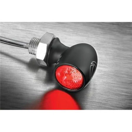Kuryakyn 2575 Atto Rear Marker Light by Kellermann - Clear Lens/Red/Red LED/Satin Black Housing