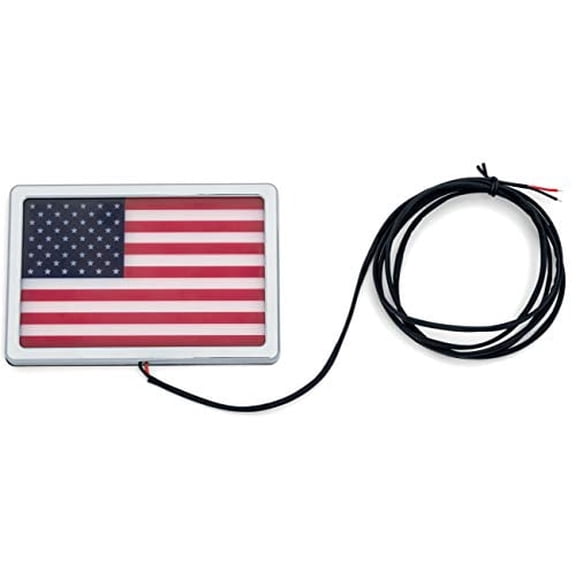 Kuryakyn 2891 Motorcycle Lighting Accessory: Freedom Flag LED Light Kit, 4" x 6", Chrome
