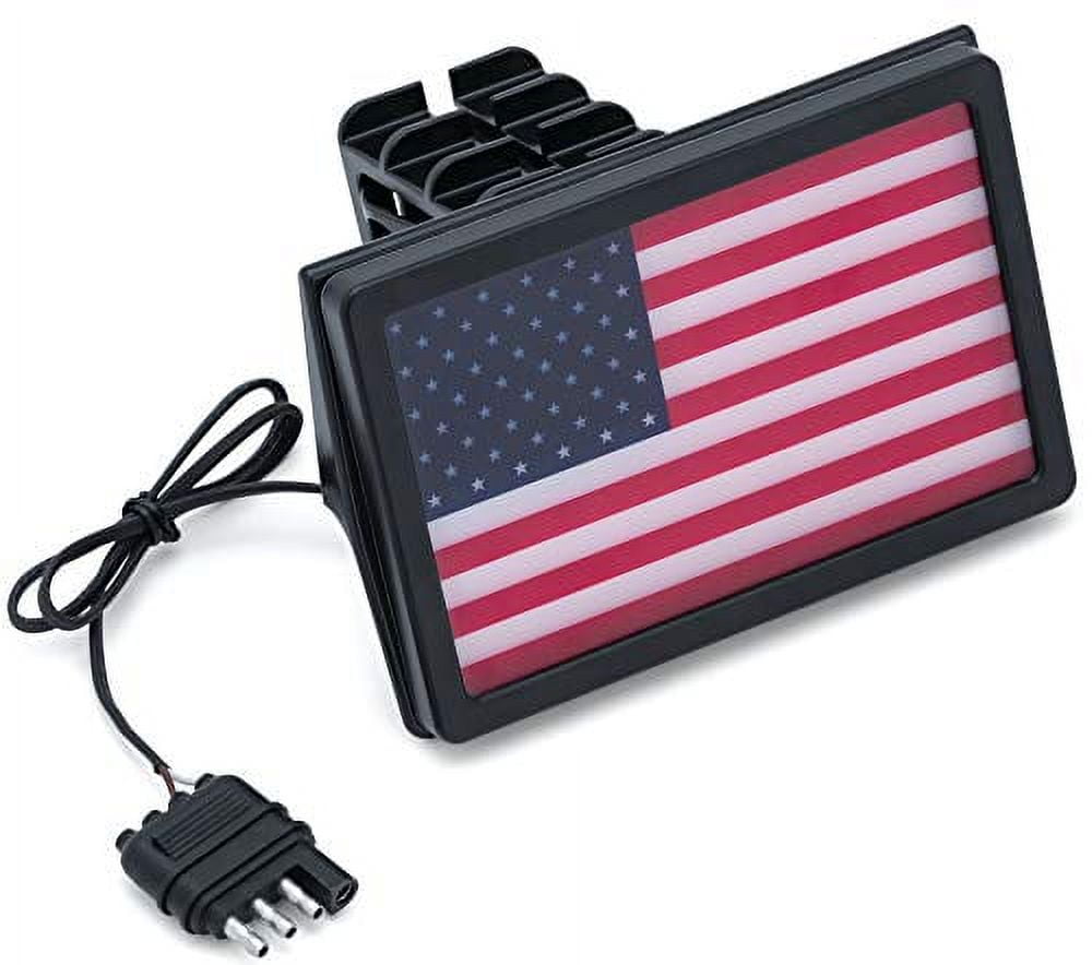 Kuryakyn 2893 Freedom Flag L.E.D. Receiver Hitch Cover for 1 1/4" or 2" Receiver