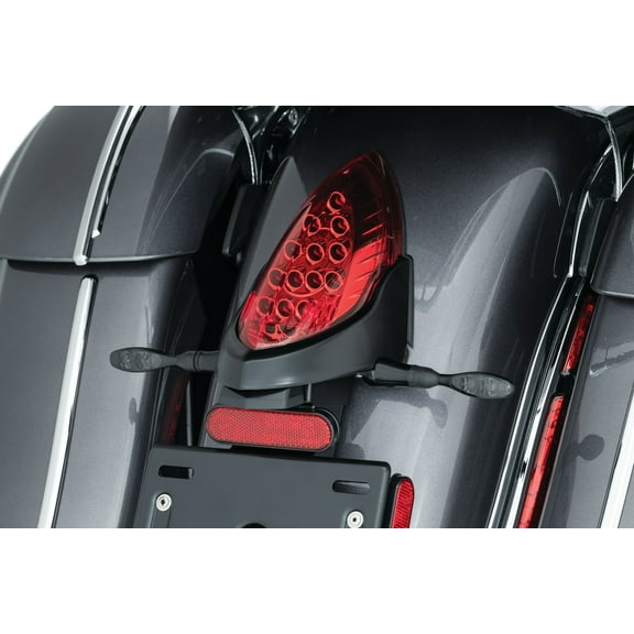 Kuryakyn 3129 Motorcycle Lighting Component: Customer Rear Turn Signal and License Plate Mount for 2014-20 Indian Motorcycles, Satin Black