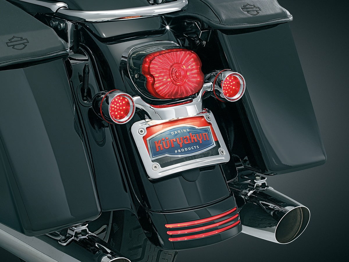 Kuryakyn Universal Laydown License Plate Holder - Chrome, For Harley & Custom Bikes