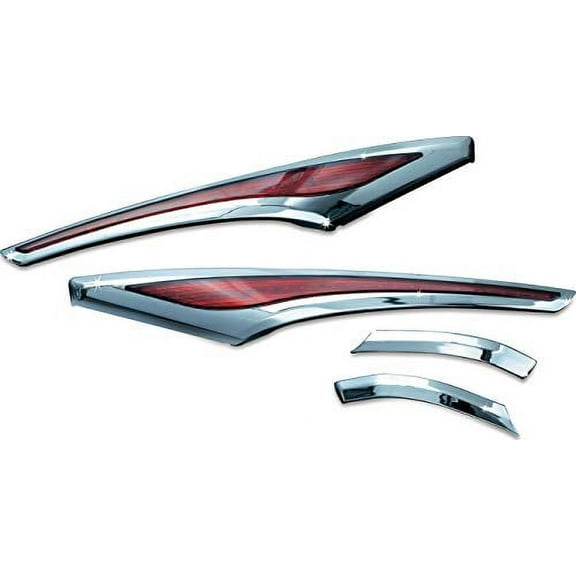 Kuryakyn - 3232 - LED Saddlebag Accent Swoops, Chrome with Red Lenses