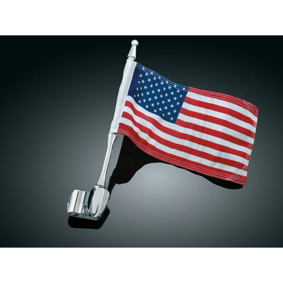 Kuryakyn 4233 Motorcycle Accessory: Antenna Flag Mount with American Flag for 2001-17 Honda Gold Wing GL1800 Motorcycles, Chrome