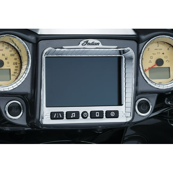 Kuryakyn 5198 Motorcycle Accessory: Aztec Stereo Accent for 2017-2019 Indian Chieftain & Roadmaster Motorcycles, Chrome