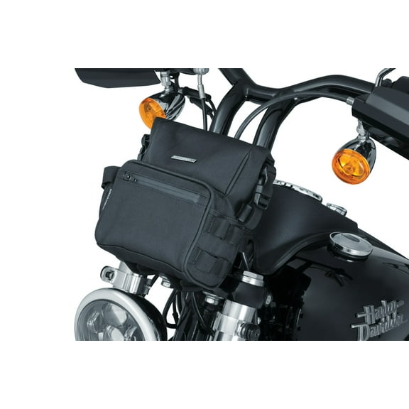 Kuryakyn 5219 Barrio Motorcycle Travel Luggage: Weather Resistant Roll Top Storage Bag with Bar Straps, Black