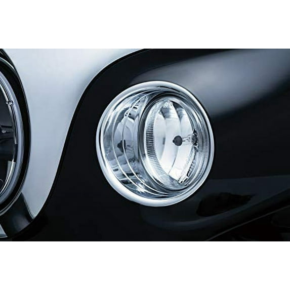 Kuryakyn 5622 Motorcycle Lighting Accent Accessory: Driving Light Bezels for 2014-19 Indian Motorcycles, Chrome, 1 Pair