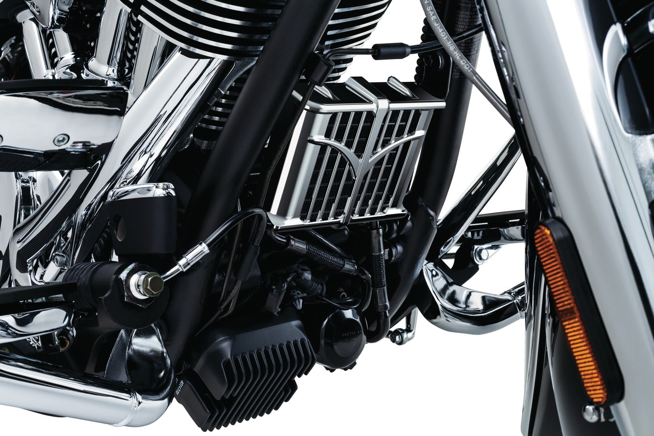 Kuryakyn 5640 Motorcycle Engine Accent Accessory: Oil Cooler Cover for 2014-19 Indian Motorcycles, Chrome