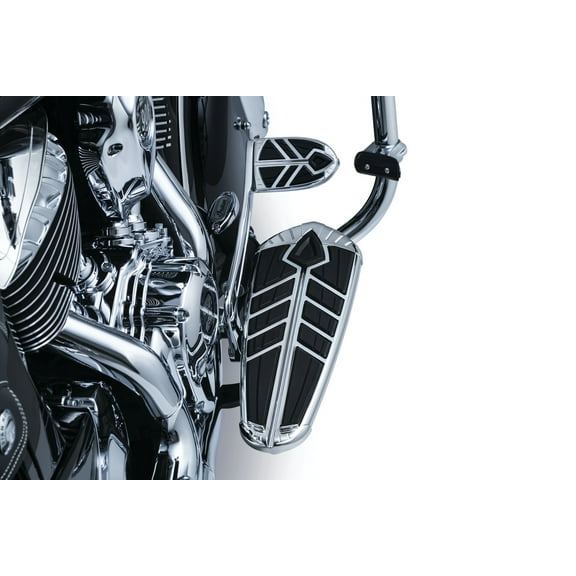 Kuryakyn 5650 Motorcycle Foot Control Component: Spear Driver Floorboard Inserts for 2014-19 Indian Motorcycles, Chrome, 1 Pair