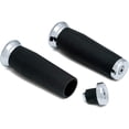thumbnail image 1 of Kuryakyn 5950 Motorcycle Handlebar Accessory: Thresher Grips with End Caps, Universal Fit for 7/8" Diameter Handlebars, Chrome, 1 Pair, 1 of 3