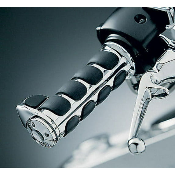 Kuryakyn 6228 Premium ISO-Grips with Chrome Accent Rings with Throttle Boss