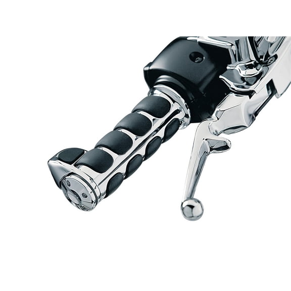 Kuryakyn 6228 Premium ISO Handlebar Grips with Standard Throttle Boss for Electronic Throttle Control: 2008-19 Harley-Davidson Motorcycles, Chrome, 1 Pair
