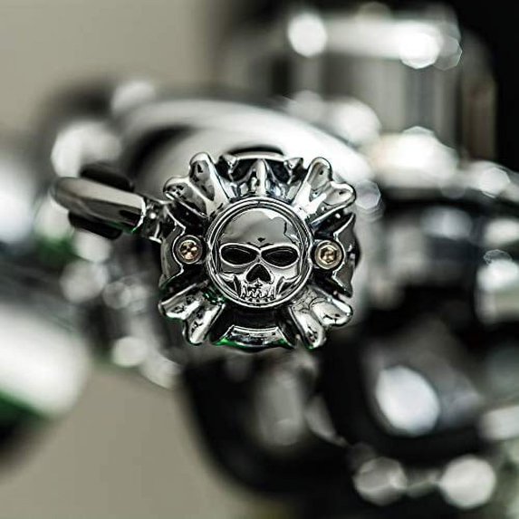 Kuryakyn 6278 Motorcycle Handlebar Accessory: Replacement Zombie Skull Embl