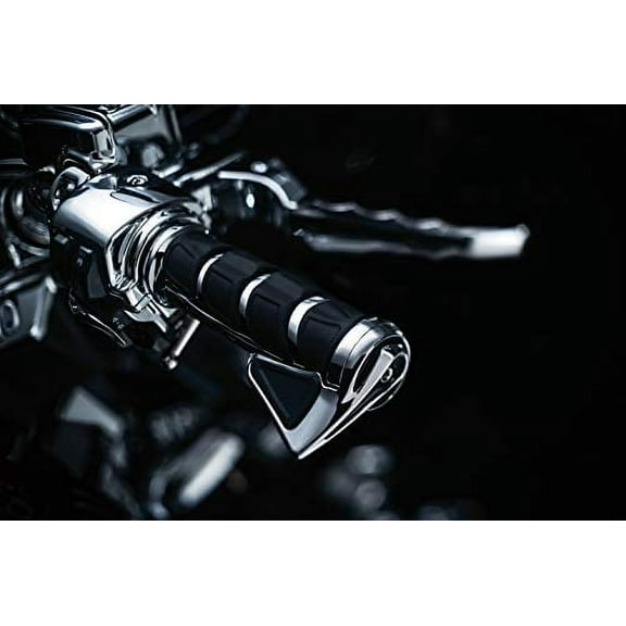 Kuryakyn 6350 Premium Kinetic Handlebar Grips for Dual Cable Throttle Control: 1982-2019 Harley-Davidson Motorcycles, Chrome, 1 Pair