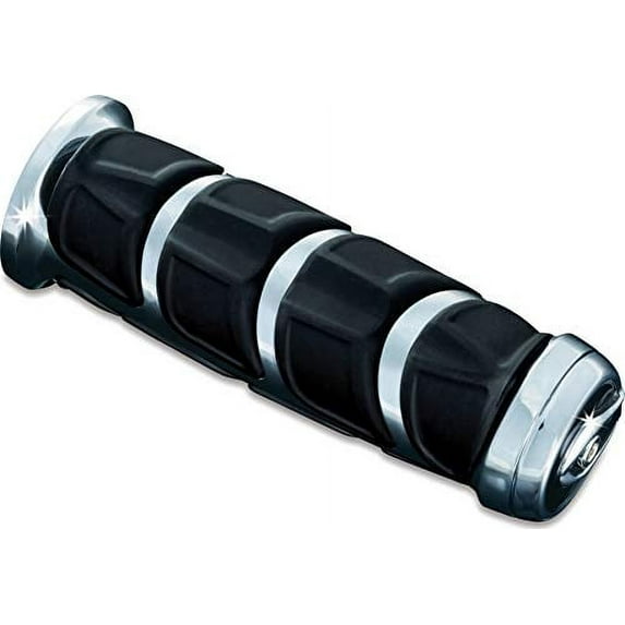 Kuryakyn 6372 Premium Kinetic Handlebar Grips: Universal Fit for Motorcycles with 1" Diameter Bars, Chrome, 1 Pair
