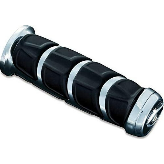 Kuryakyn 6372 Premium Kinetic Handlebar Grips: Universal Fit for Motorcycles with 1" Diameter Bars, Chrome, 1 Pair