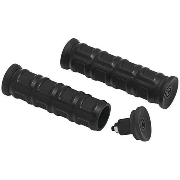 Kuryakyn 6677 Dillinger Grips - Satin Black - 1in.